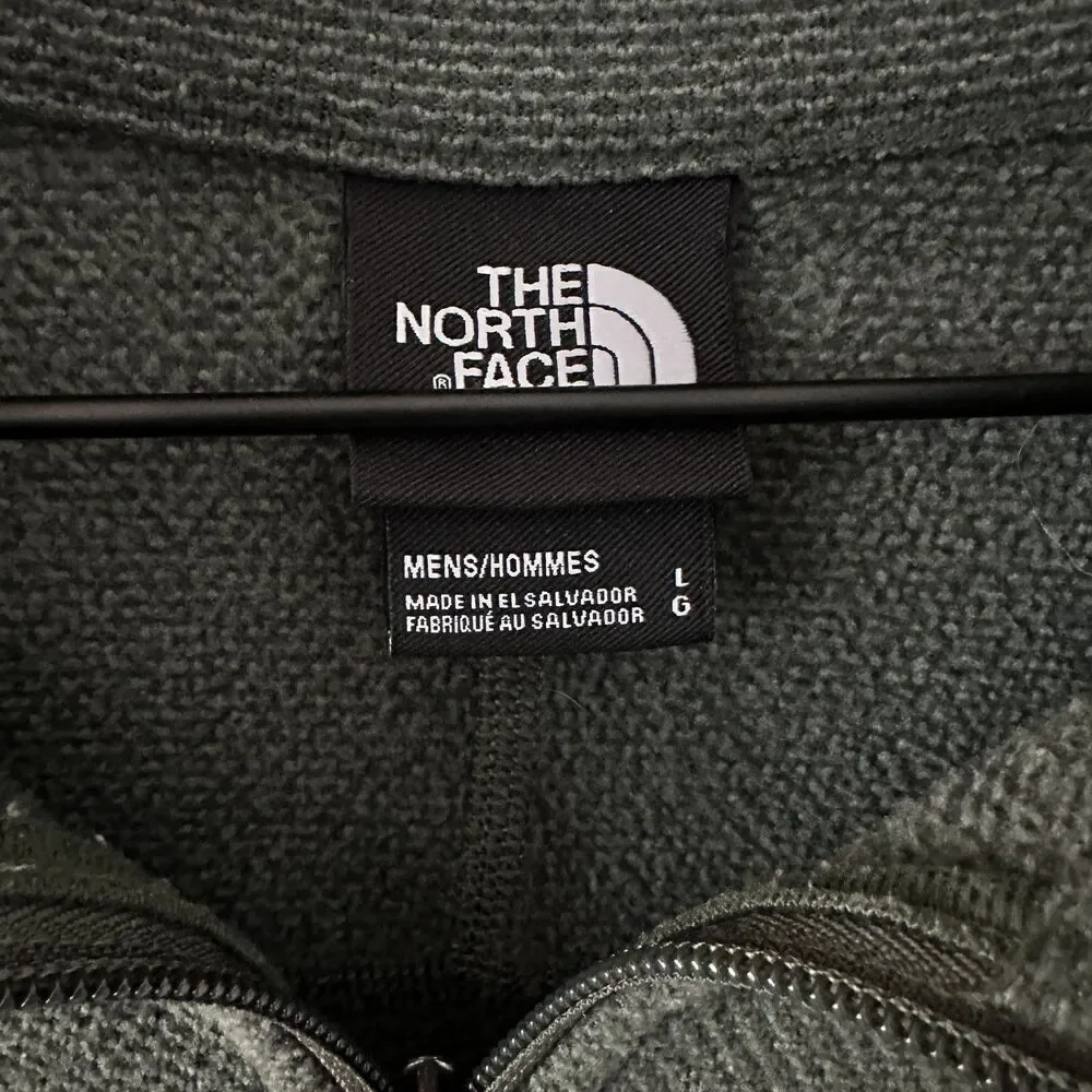 The North Face Green Textured Waffle Quarter-Zip‎ Pullover Fleece – Size L